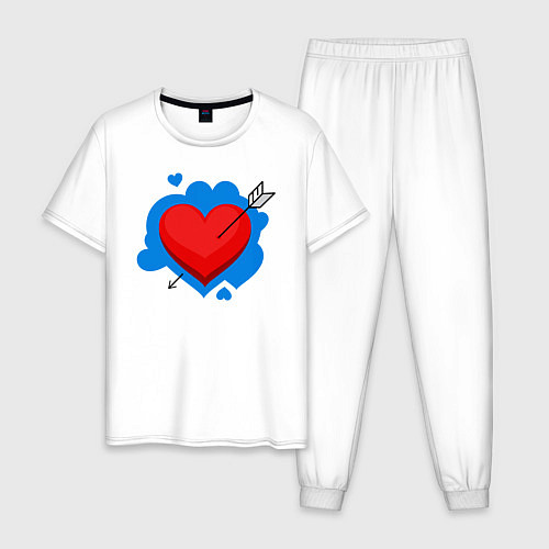Мужская пижама Влюбленное сердце / Белый – фото 1