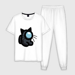 Пижама хлопковая мужская Among Us, цвет: белый