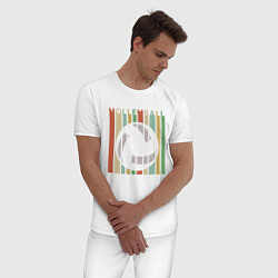 Пижама хлопковая мужская Style Volleyball, цвет: белый — фото 2