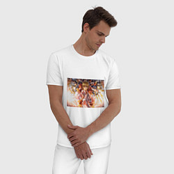 Пижама хлопковая мужская Священный сосуд Секи, цвет: белый — фото 2