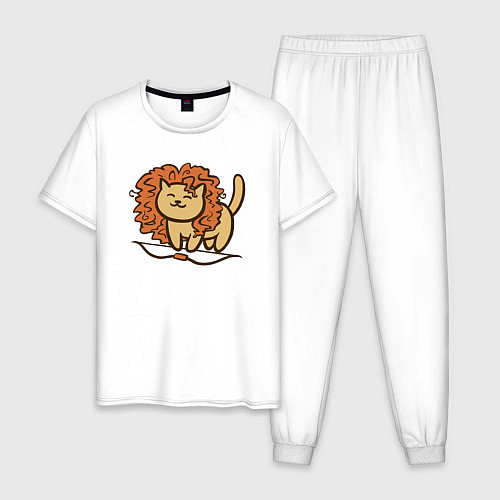 Мужская пижама Cat Lion / Белый – фото 1