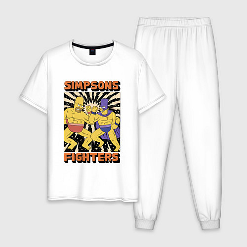 Мужская пижама Simpsons fighters / Белый – фото 1