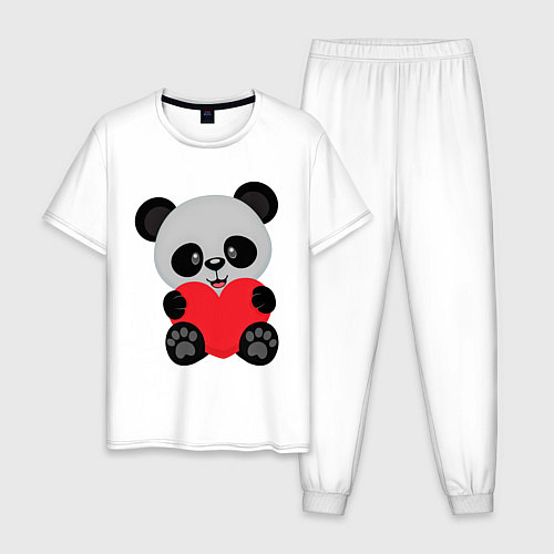 Мужская пижама Love Панда / Белый – фото 1