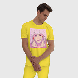 Пижама хлопковая мужская K-Jem, цвет: желтый — фото 2