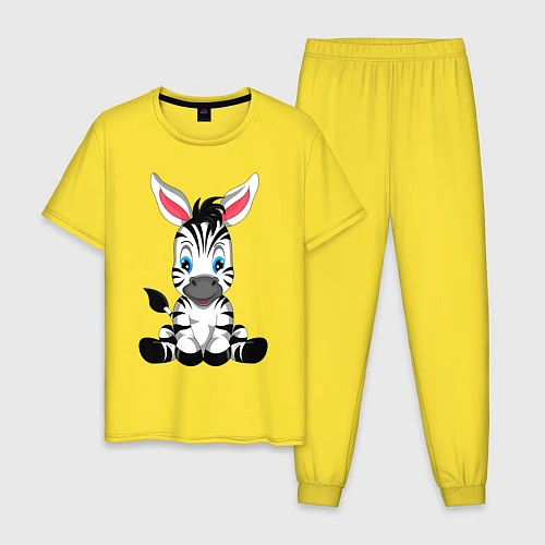 Мужская пижама Маленькая зебра / Желтый – фото 1