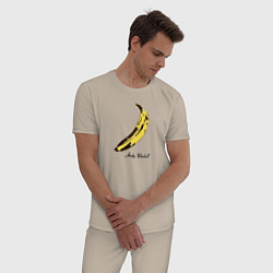 Пижама хлопковая мужская Банан, Энди Уорхол, цвет: миндальный — фото 2