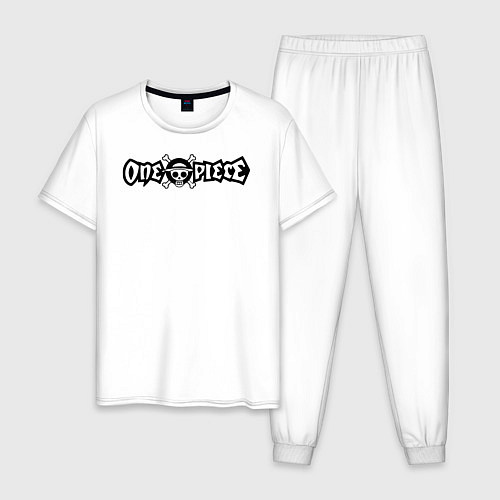 Мужская пижама One Piece Большой куш логотип / Белый – фото 1