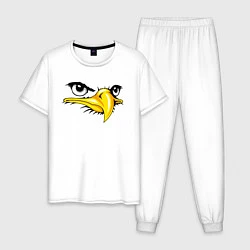 Пижама хлопковая мужская Орёл, цвет: белый