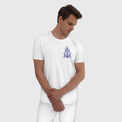 Пижама хлопковая мужская ВМФ якорь, цвет: белый — фото 2