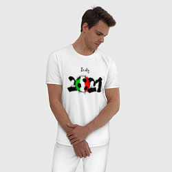Пижама хлопковая мужская Italy 2021, цвет: белый — фото 2