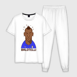 Пижама хлопковая мужская Balotelli, цвет: белый