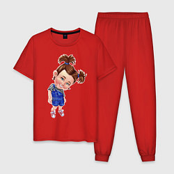 Пижама хлопковая мужская Кокетка, цвет: красный