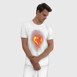 Пижама хлопковая мужская Пылкое сердце, цвет: белый — фото 2