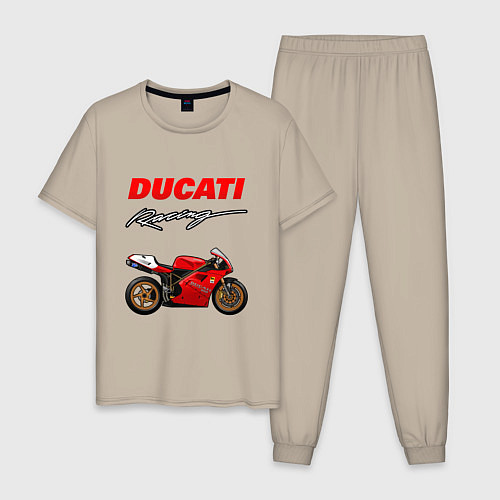 Мужская пижама DUCATI ДУКАТИ MOTOSPORT / Миндальный – фото 1