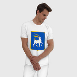 Пижама хлопковая мужская Герб казаков России, цвет: белый — фото 2
