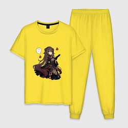 Пижама хлопковая мужская Готическая Ху Тао, цвет: желтый