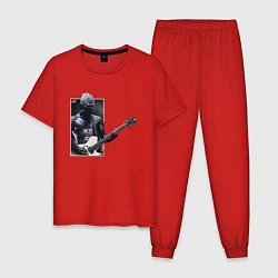 Пижама хлопковая мужская Уэс, цвет: красный