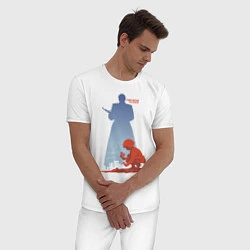 Пижама хлопковая мужская Ради жизни на земле, цвет: белый — фото 2