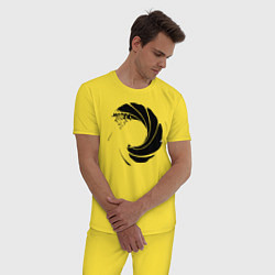 Пижама хлопковая мужская James Bond выстрел, цвет: желтый — фото 2
