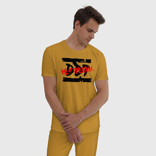 Мужская пижама DDT НЕ СТРЕЛЯЙ! / Горчичный – фото 3
