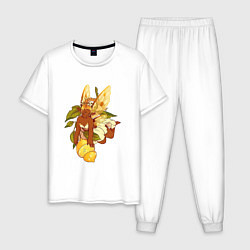 Пижама хлопковая мужская Лимонная фея, цвет: белый