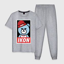 Пижама хлопковая мужская IKON YG Bear Dope, цвет: меланж