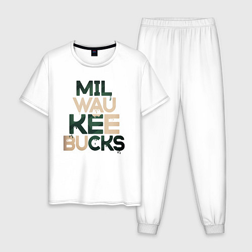 Мужская пижама Milwaukee Bucks / Белый – фото 1