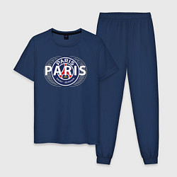 Пижама хлопковая мужская PSG Core Wordmark Graphic New 202223, цвет: тёмно-синий