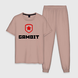 Пижама хлопковая мужская Gambit, цвет: пыльно-розовый