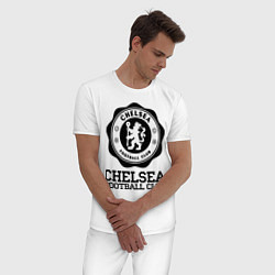 Пижама хлопковая мужская Chelsea FC: Emblem, цвет: белый — фото 2