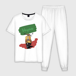 Пижама хлопковая мужская Vespa, цвет: белый