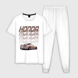 Пижама хлопковая мужская Honda S2000, цвет: белый