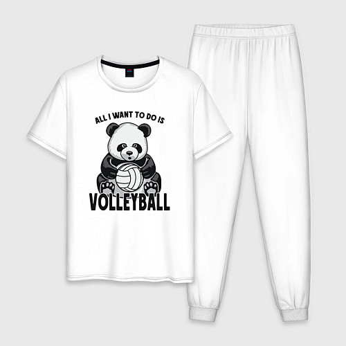 Мужская пижама Volleyball Panda / Белый – фото 1