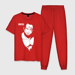 Пижама хлопковая мужская Шанкс One Piece Большой куш, цвет: красный