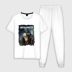 Пижама хлопковая мужская Megadeth Poster Z, цвет: белый