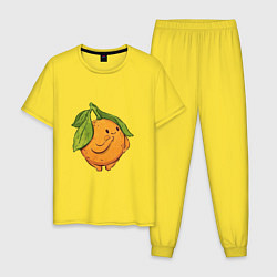 Пижама хлопковая мужская Апельсин, цвет: желтый