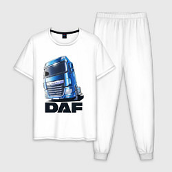 Пижама хлопковая мужская Daf Truck, цвет: белый