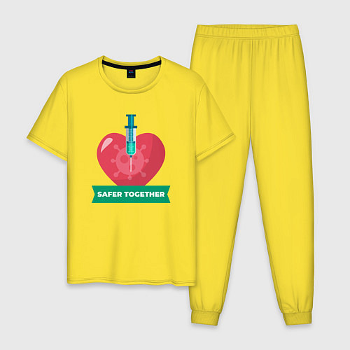 Мужская пижама Вместе безопаснее / Желтый – фото 1