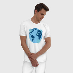 Пижама хлопковая мужская Corona World, цвет: белый — фото 2