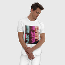 Пижама хлопковая мужская Энди Уорхол фотоколлаж, цвет: белый — фото 2