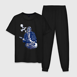 Пижама хлопковая мужская Курт Кобейн, цвет: черный