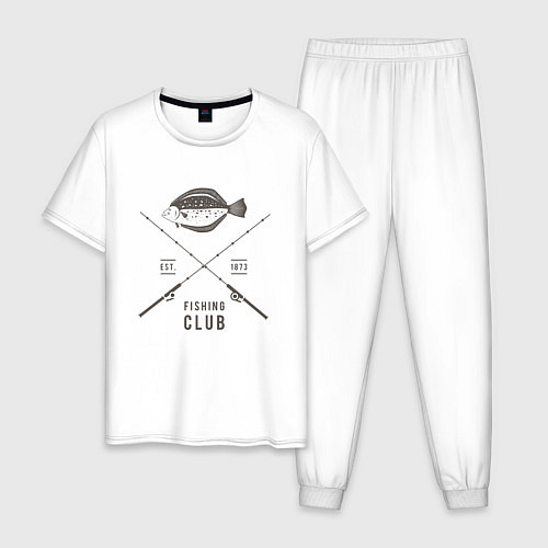 Мужская пижама Рыбаловный клуб / Белый – фото 1