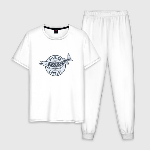 Мужская пижама Рыболовное соревнование / Белый – фото 1