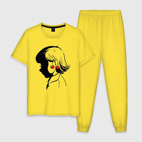 Мужская пижама Amlie девочка Амели и черешня / Желтый – фото 1