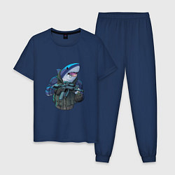Пижама хлопковая мужская Водный спецназ, цвет: тёмно-синий
