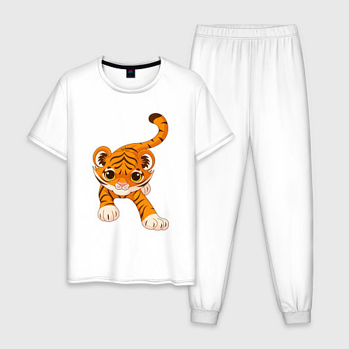 Мужская пижама Милый Тигренок / Белый – фото 1