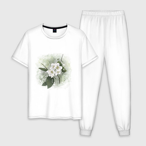 Мужская пижама Ароматный жасмин / Белый – фото 1
