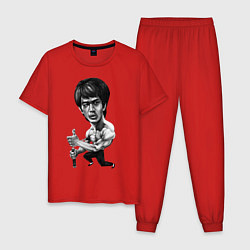 Пижама хлопковая мужская Bruce Lee, цвет: красный