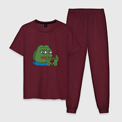 Пижама хлопковая мужская Pepe love пепе лов, цвет: меланж-бордовый