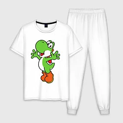 Пижама хлопковая мужская Yoshi, цвет: белый
